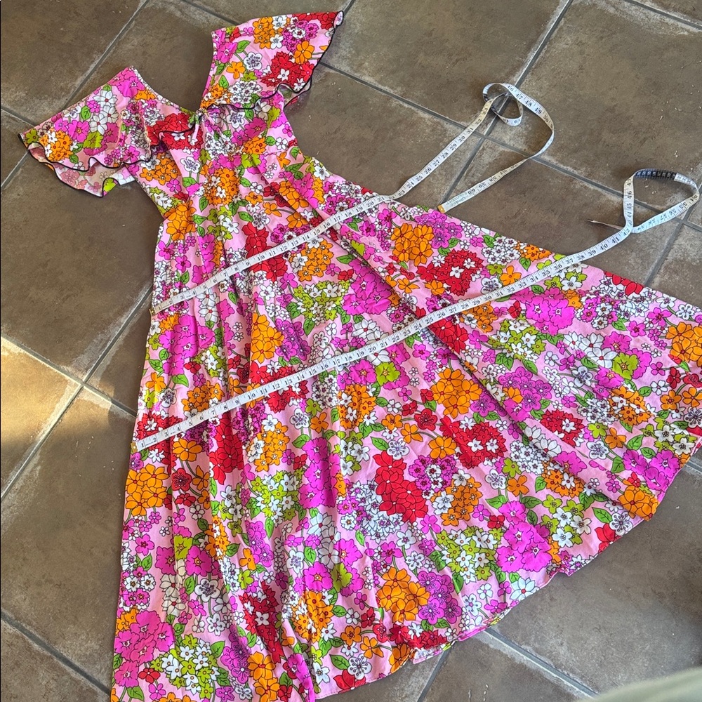 70's Vintage Neon Paisley Party Dress - Picture 12 of 14
